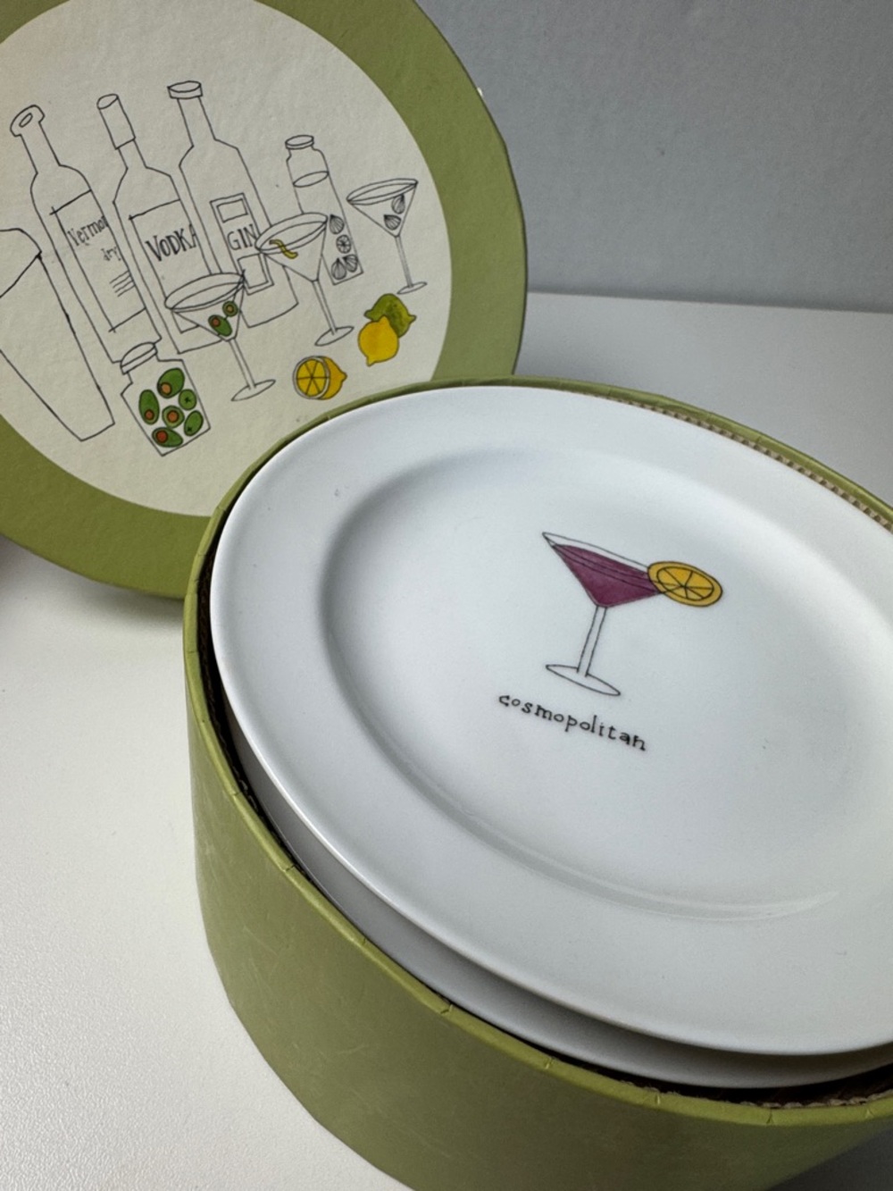 Pottery Barn Martini Appetizer Cocktail Plates Set of 6 - Picture 16 of 16
